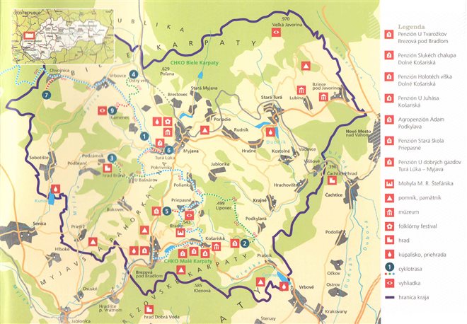 Tourist map of the region